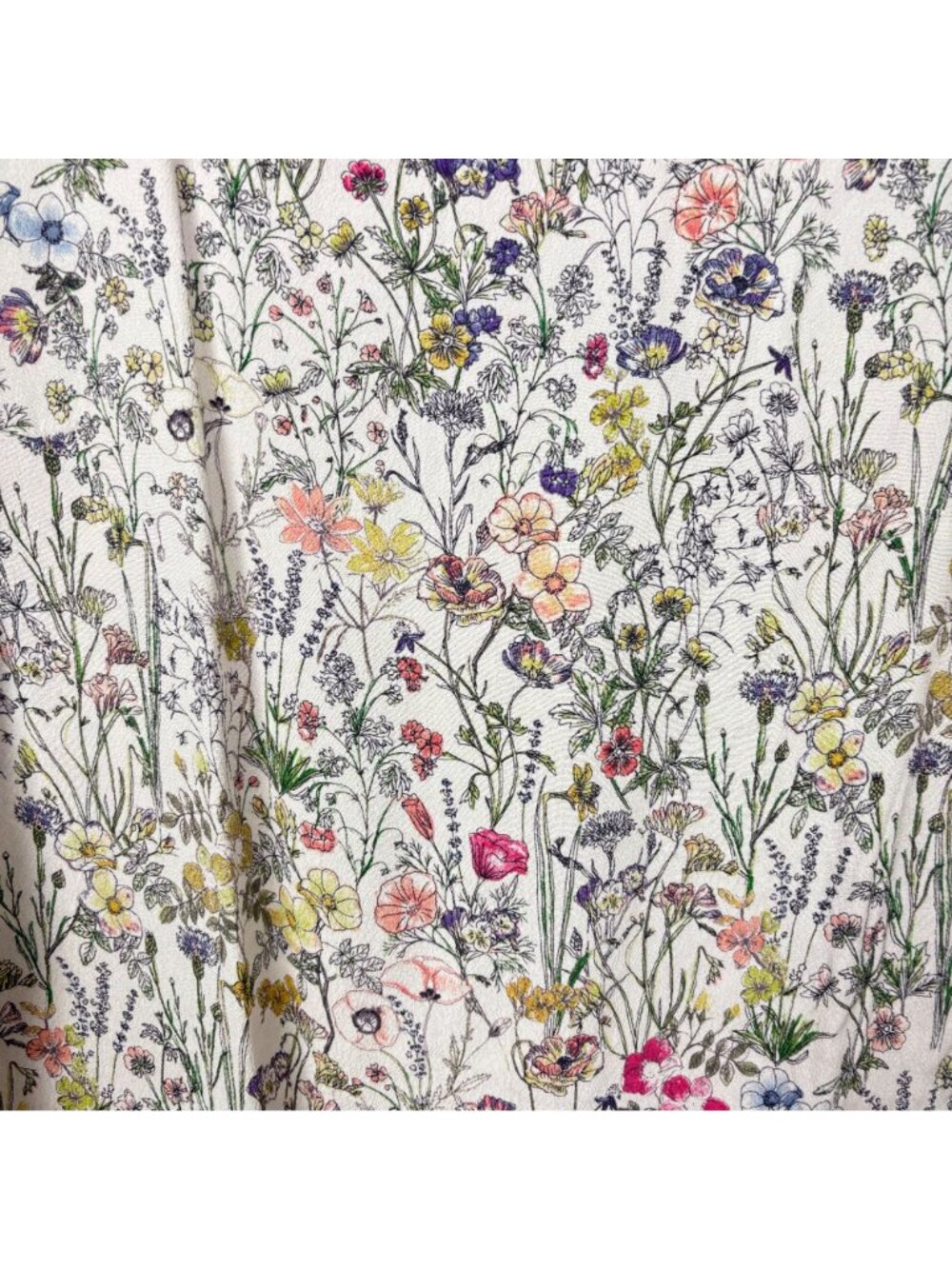 ✨3/$30 H&M L Floral Print Short Sleeve Blouse Size Lightweight Keyhole Back Care - Picture 2 of 6